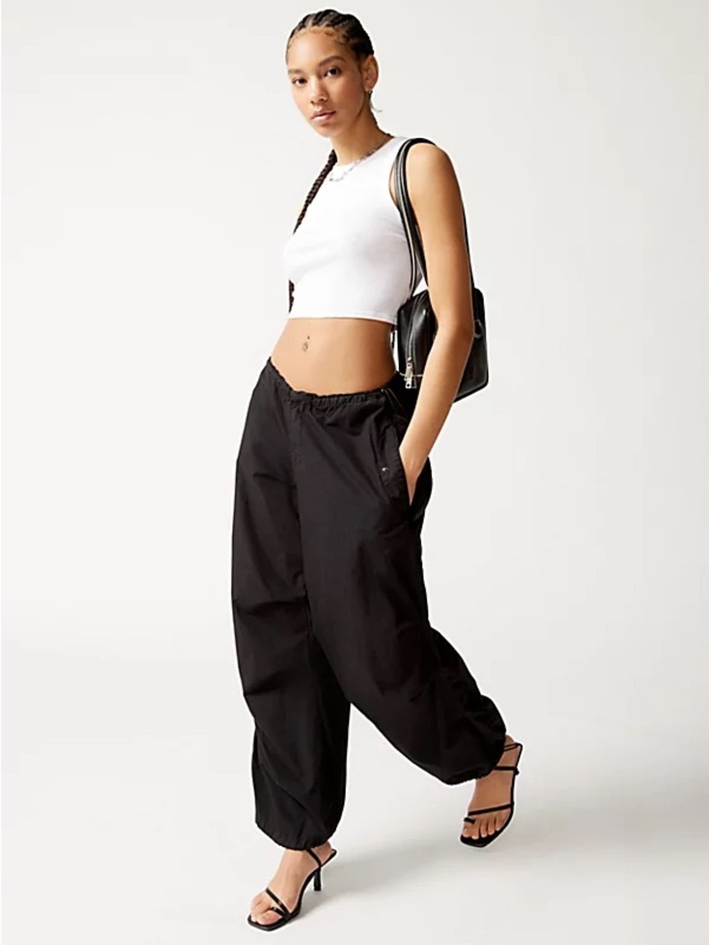 Lets frans urban outfitters black balloon cargo pants low rise